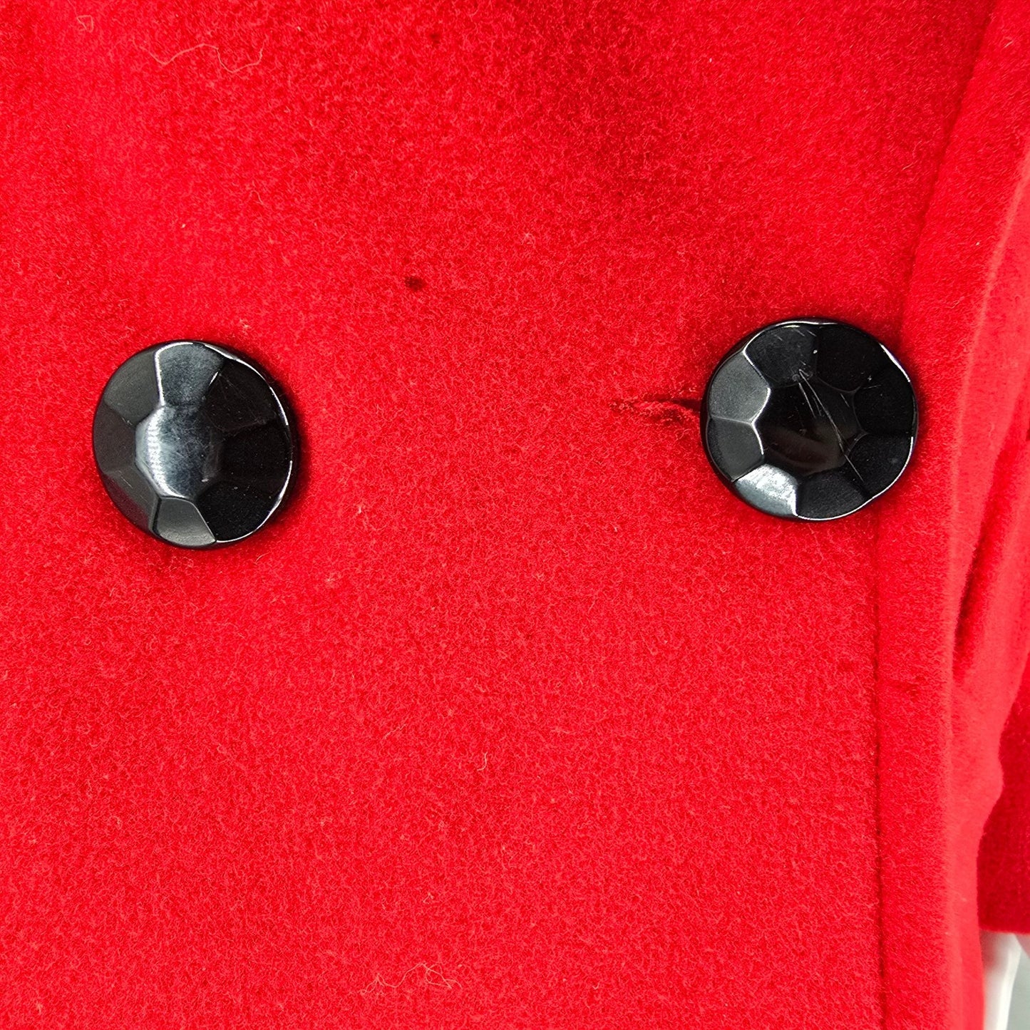 Vintage 1980s Electre Paris Made in France Red Lambs' Wool Coat (XL) *Fair
