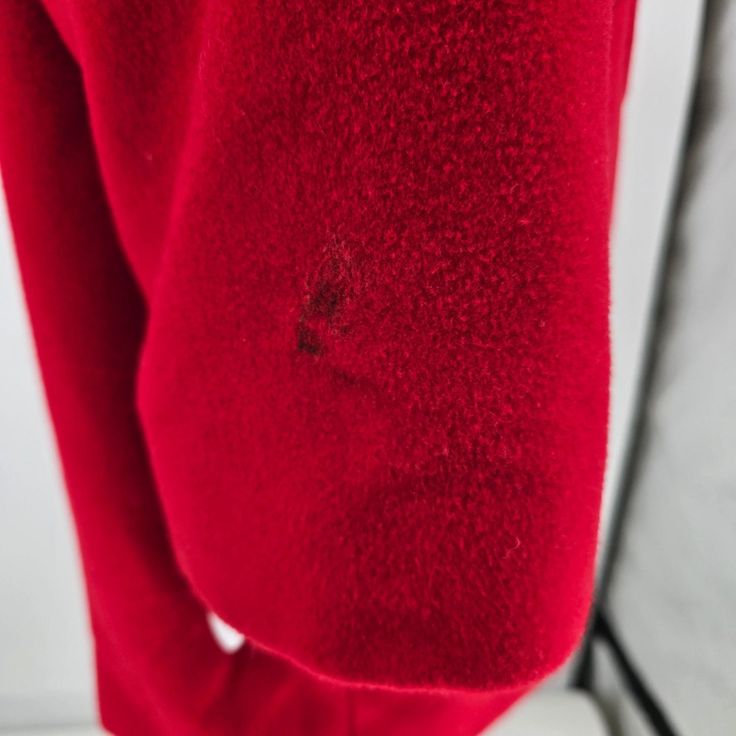 Vintage 1980s Electre Paris Made in France Red Lambs' Wool Coat (XL) *Fair