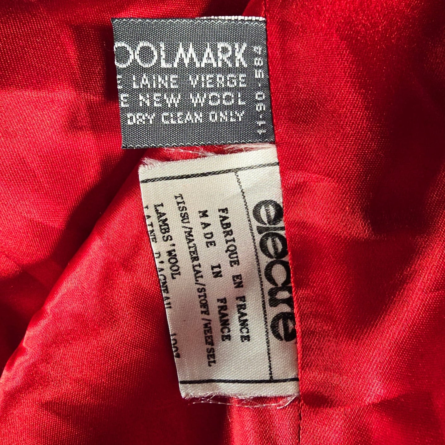 Vintage 1980s Electre Paris Made in France Red Lambs' Wool Coat (XL) *Fair