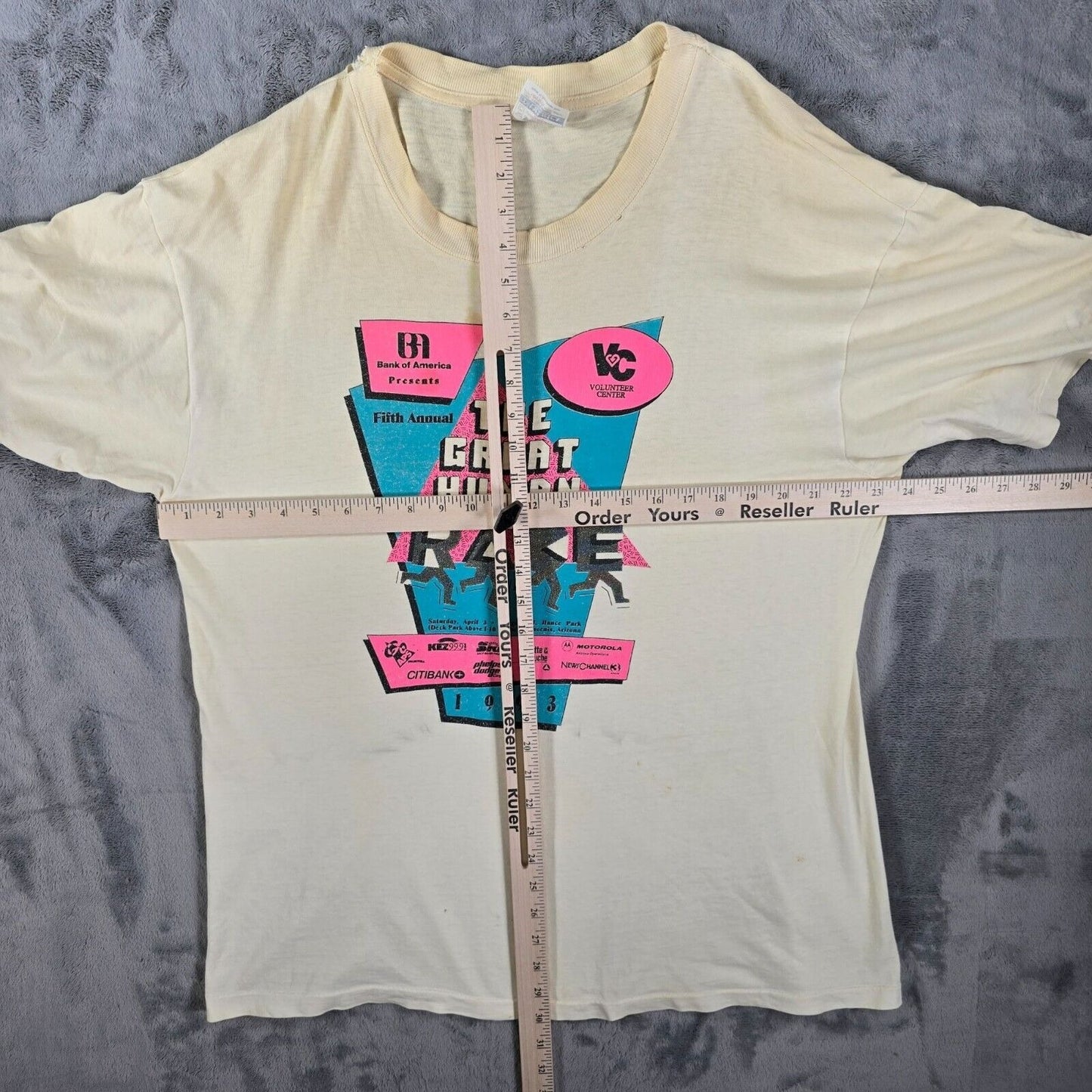 Thrashed Vintage 1993 The Great Human Race Phoenix, Arizona Graphic T-Shirt (XL)