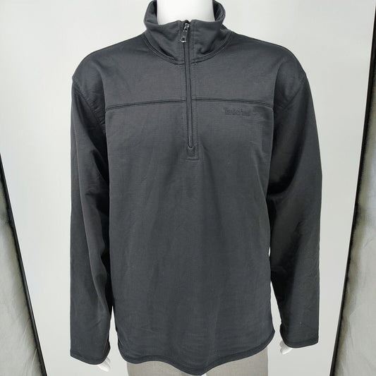 Timberland 2011 Black 1/4 Zip Pullover Long Sleeve Polyester Logo Jacket  (2XL)