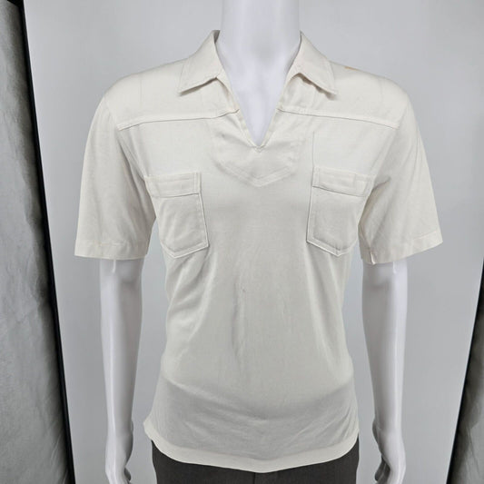 Stained Vintage Early 1980s Huk-A-Poo Double Pocket Open Collar Shirt (M)