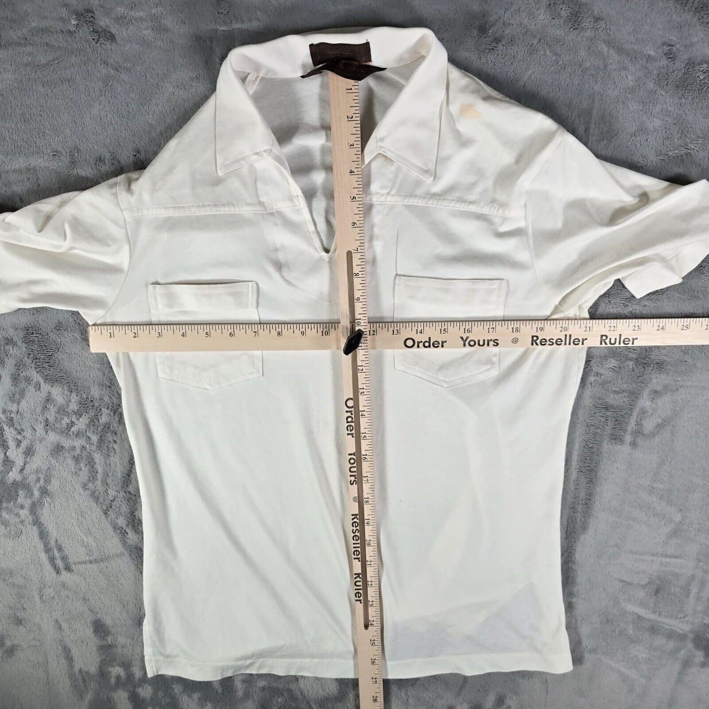 Stained Vintage Early 1980s Huk-A-Poo Double Pocket Open Collar Shirt (M)