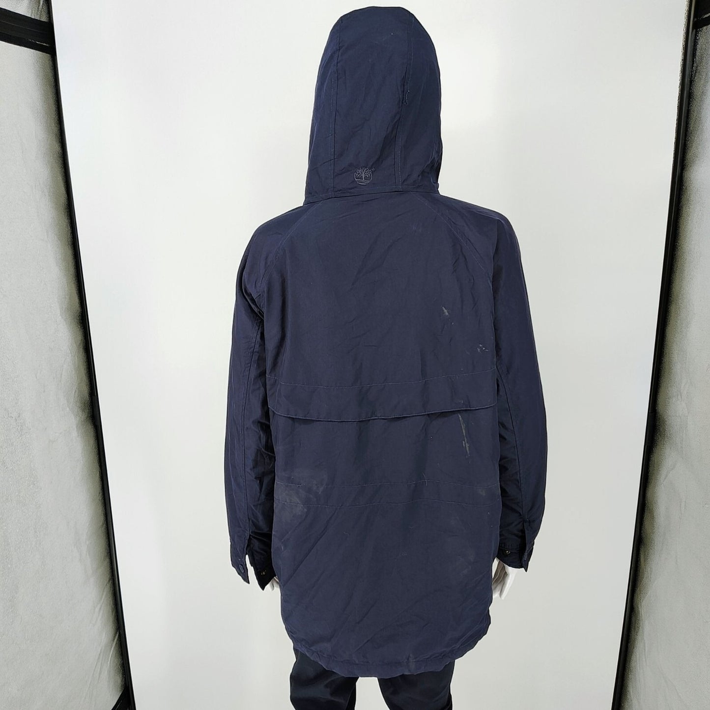Timberland Womens Navy Hooded Relaxed Fit Insulated Jacket (Size Small) *Flaws*