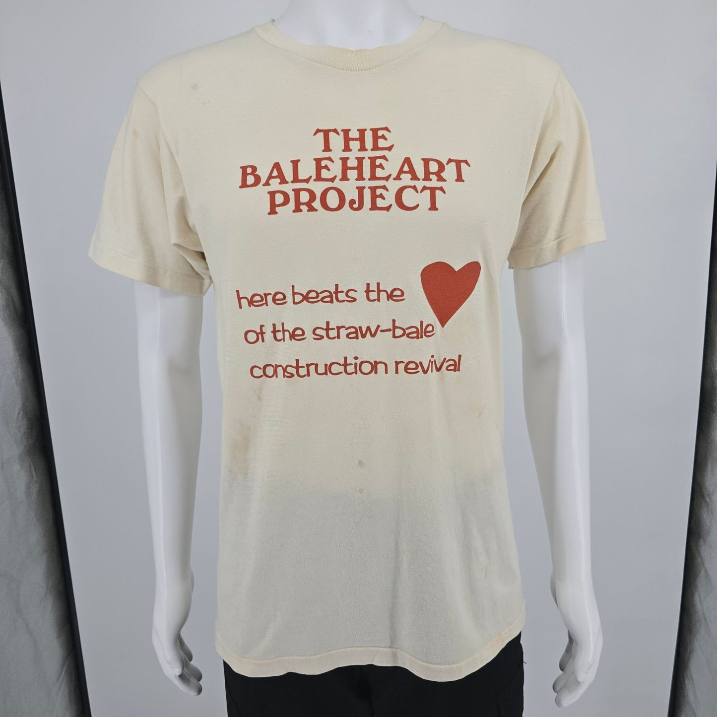 Vintage 1990s Ecosport The Baleheart Project Straw-Bale Construction T-Shirt (M)