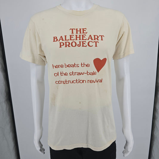 Vintage 1990s Ecosport The Baleheart Project Straw-Bale Construction T-Shirt (M)