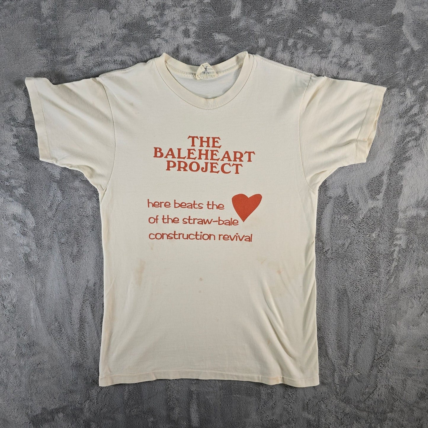 Vintage 1990s Ecosport The Baleheart Project Straw-Bale Construction T-Shirt (M)