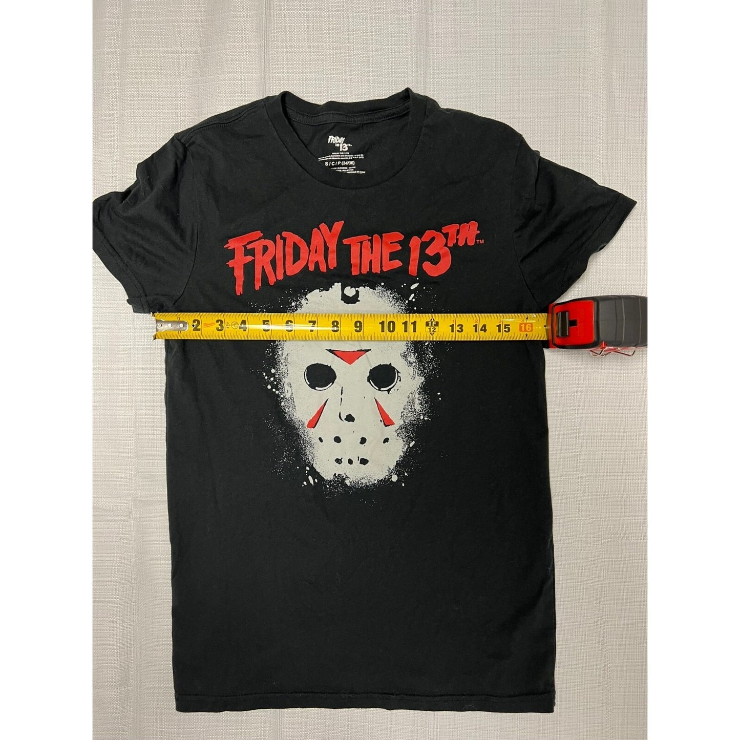 2023 Mad Engine Friday the 13th Jason Hockey Mask Black Graphic T-Shirt (Small)