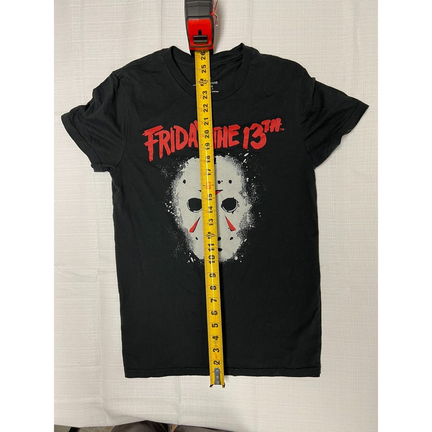 2023 Mad Engine Friday the 13th Jason Hockey Mask Black Graphic T-Shirt (Small)