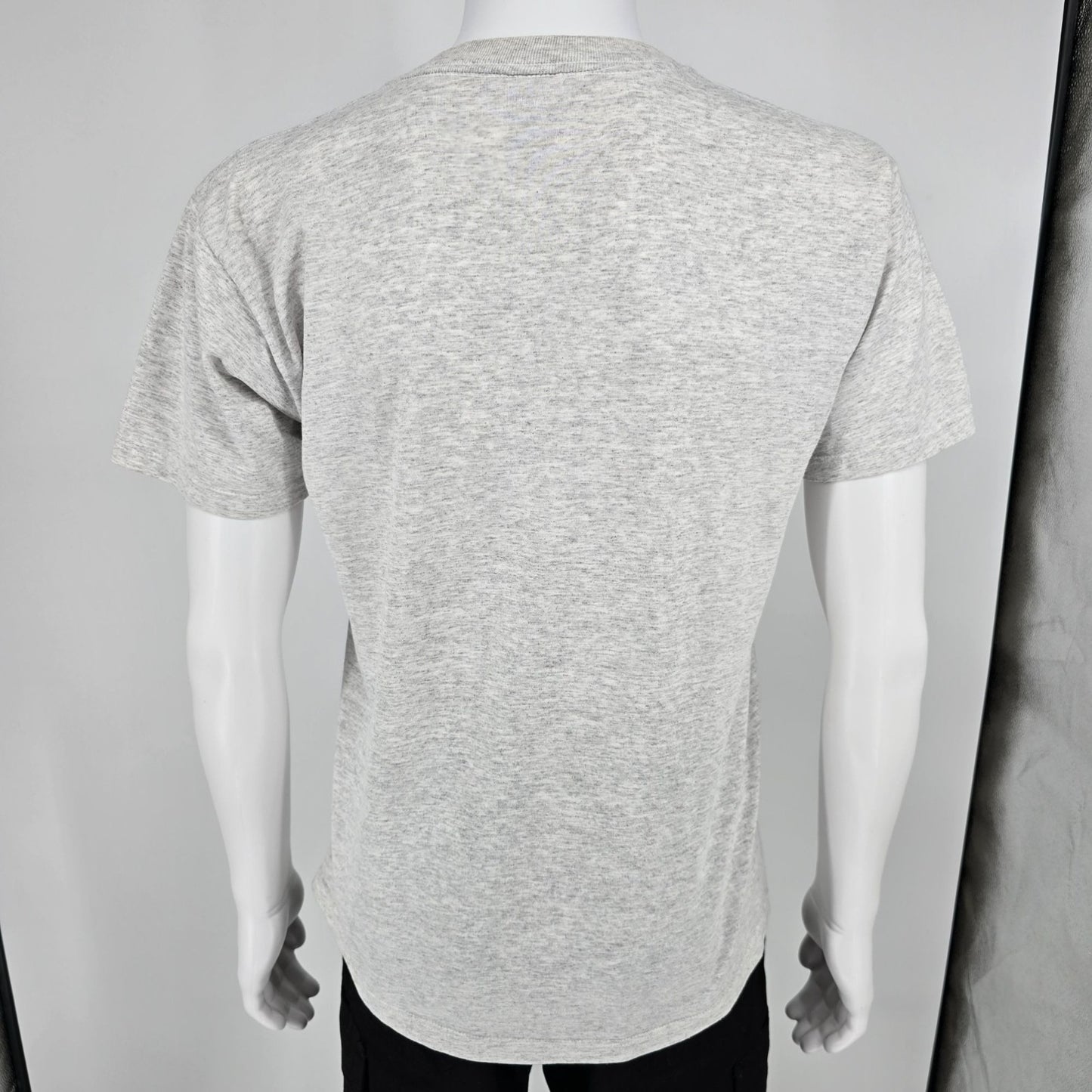 Vintage 1990s Jerzees Activewear Union U Plaid Logo Graphic T-Shirt (M) *Stains