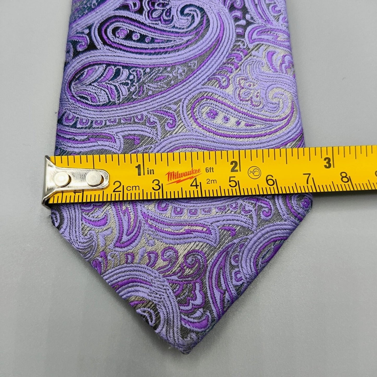 Johnson Brothers Boys Ages 8-12 Classic Width Purple and Gray Paisely Neckie