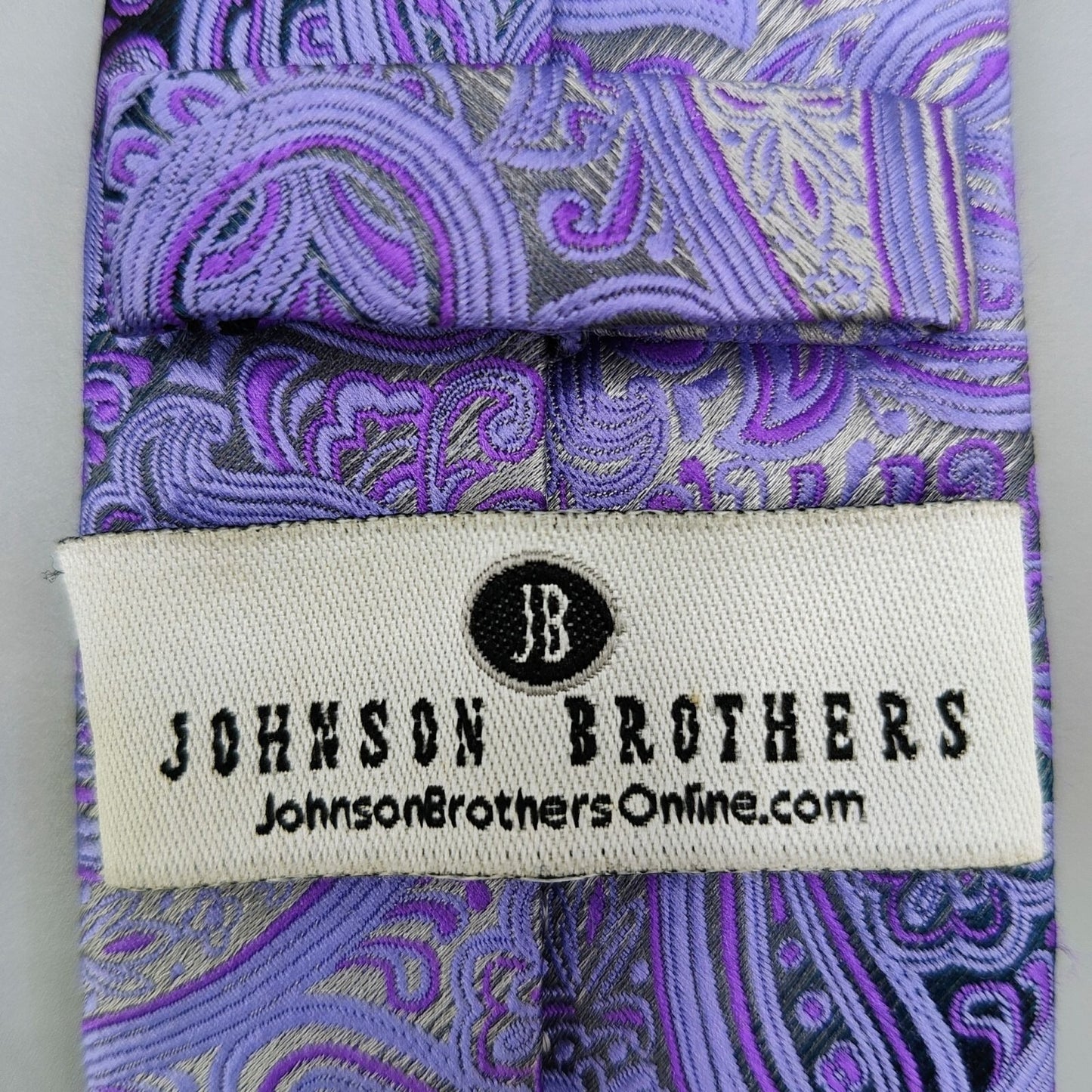 Johnson Brothers Boys Ages 8-12 Classic Width Purple and Gray Paisely Neckie