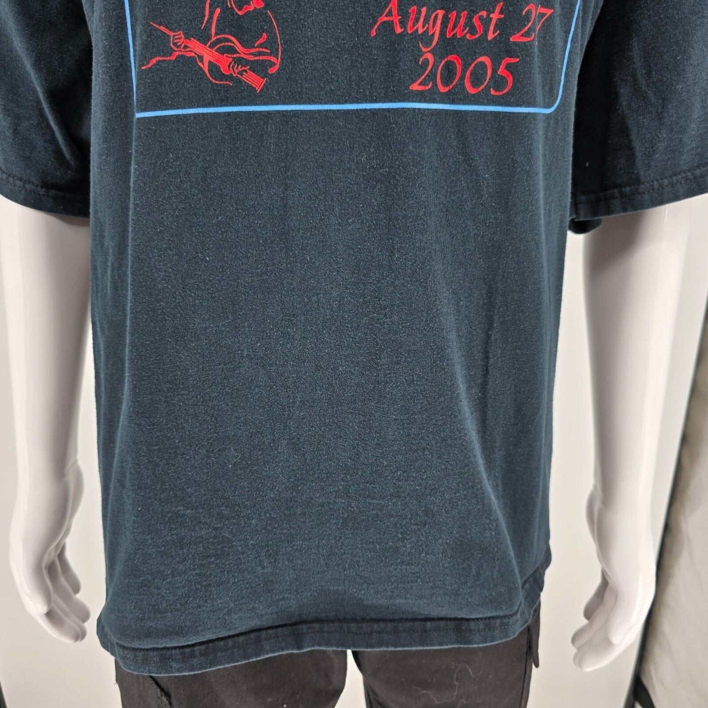 Vintage 2005 Trinidaddio Blues Fest VII "Blues Crew" Faded Black T-Shirt (2XL)