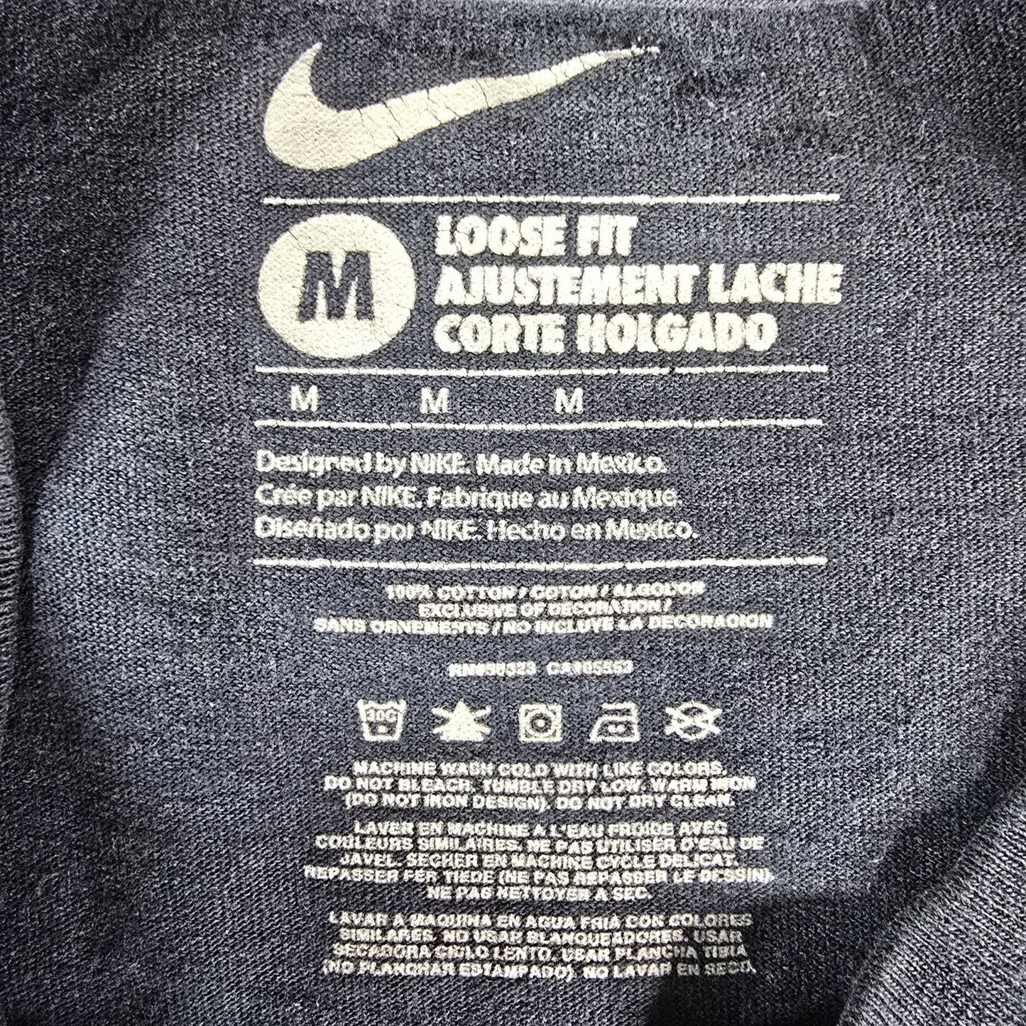 2009 Nike "I Feel Fine But My Kicks Are Sick" Navy Blue Text Graphic T-Shirt (M)