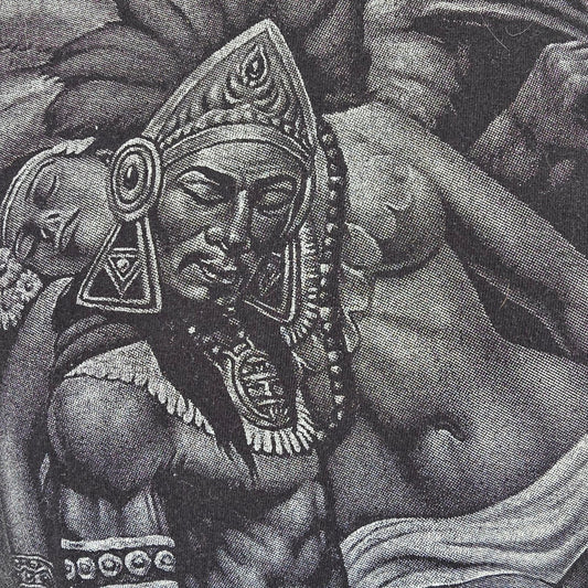 2000s Costa Maya, Mahahual Mexico Aztec Warrior AOP All Over Print T-Shirt (M)