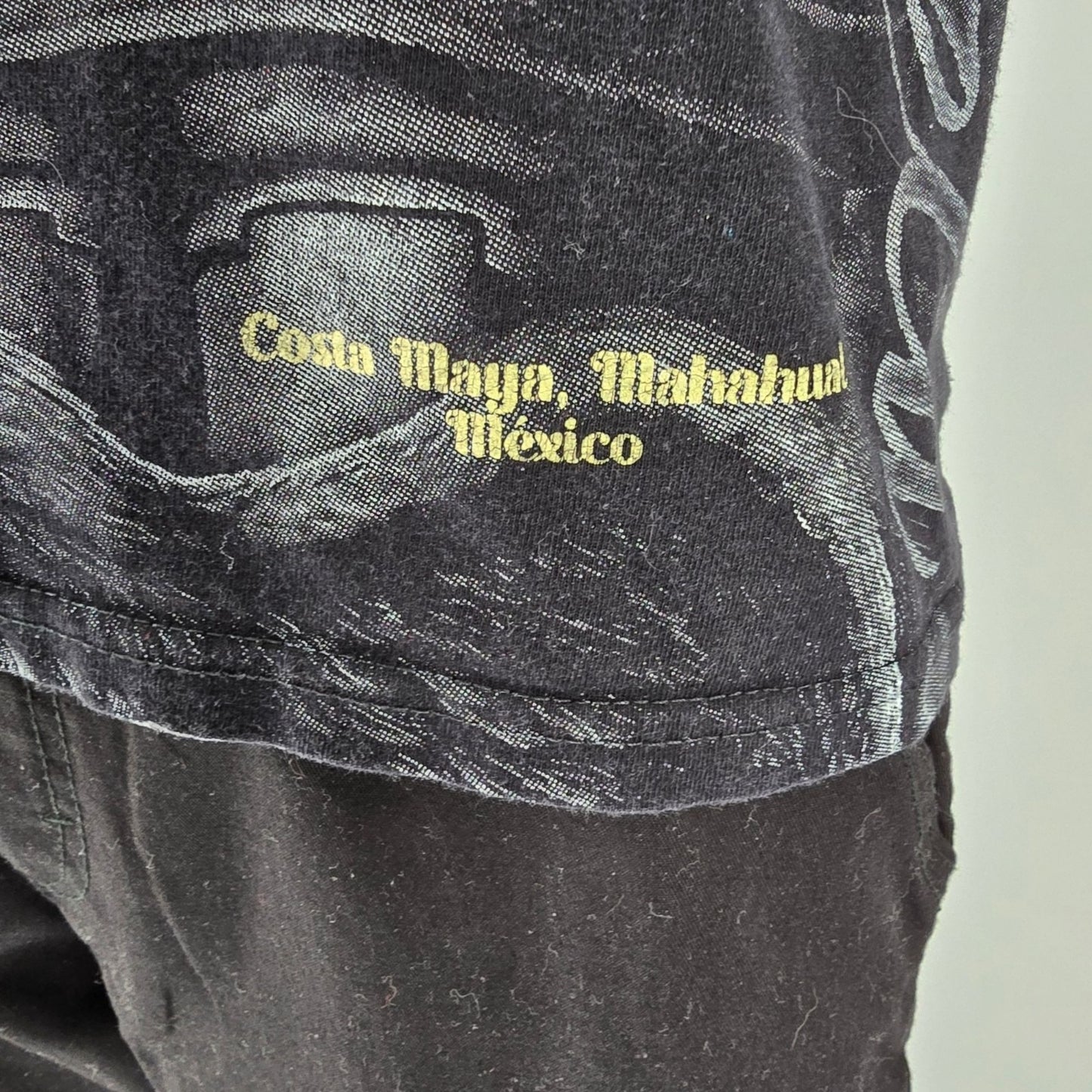 2000s Costa Maya, Mahahual Mexico Aztec Warrior AOP All Over Print T-Shirt (M)