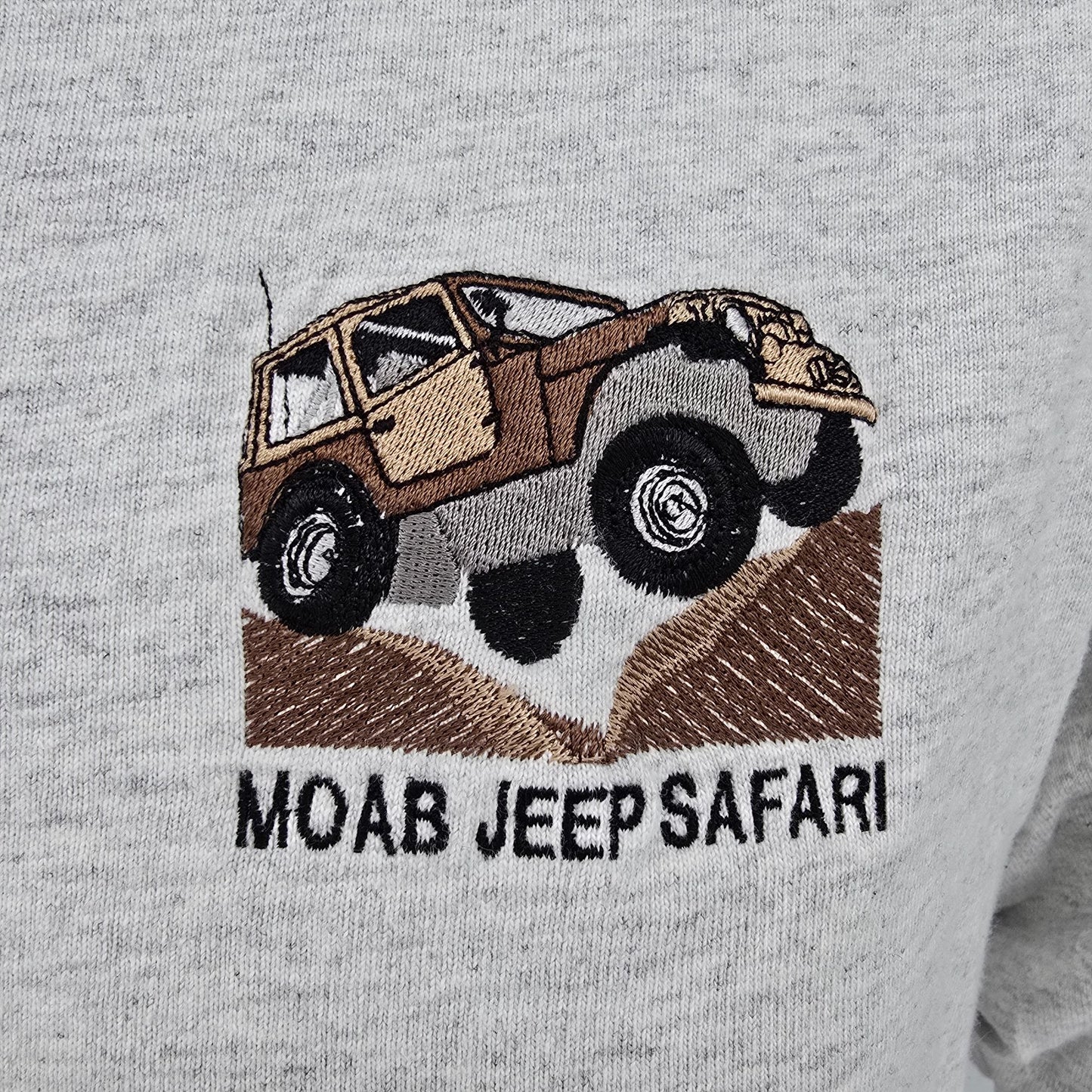 Vintage 1990s Cotton Deluxe Moab Jeep Safari Embroidered Henley T-Shirt (L)