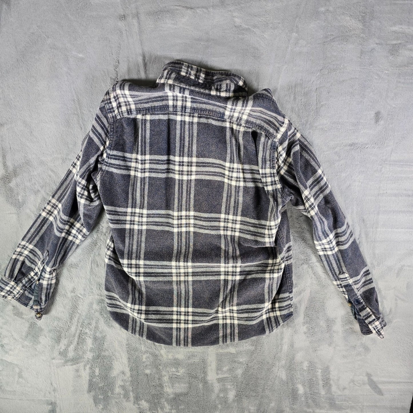 J.Crew 2016 Mens Faded Wool-Blend Flannel Button-Down Navy Shirt (Large)