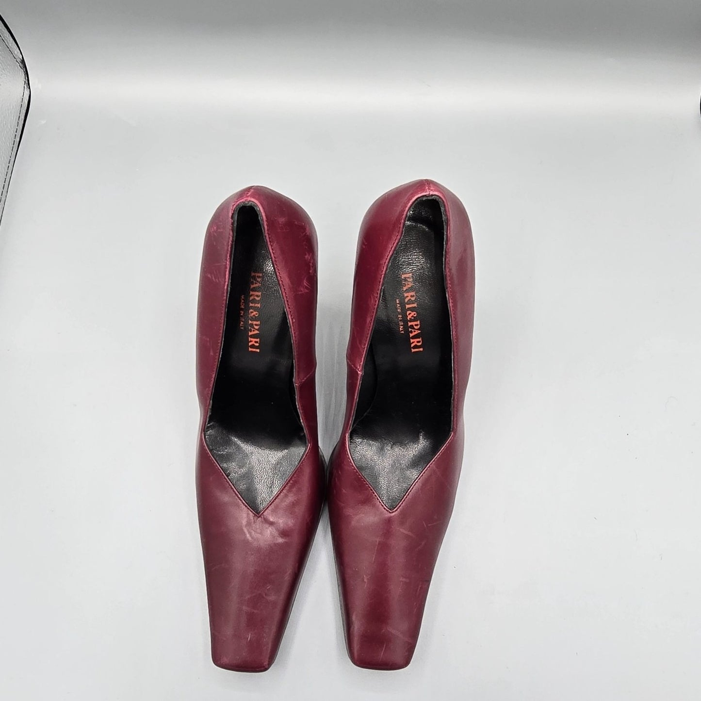 Vintage Y2K Deadstock Pari & Pari Bordeaux Nappa Square-Toe Pumps (EU37/US6.5)