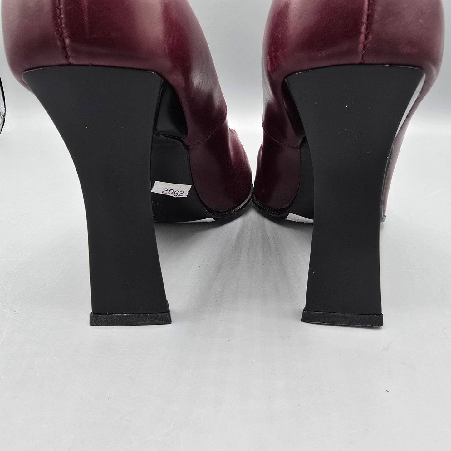 Vintage Y2K Deadstock Pari & Pari Bordeaux Nappa Square-Toe Pumps (EU37/US6.5)