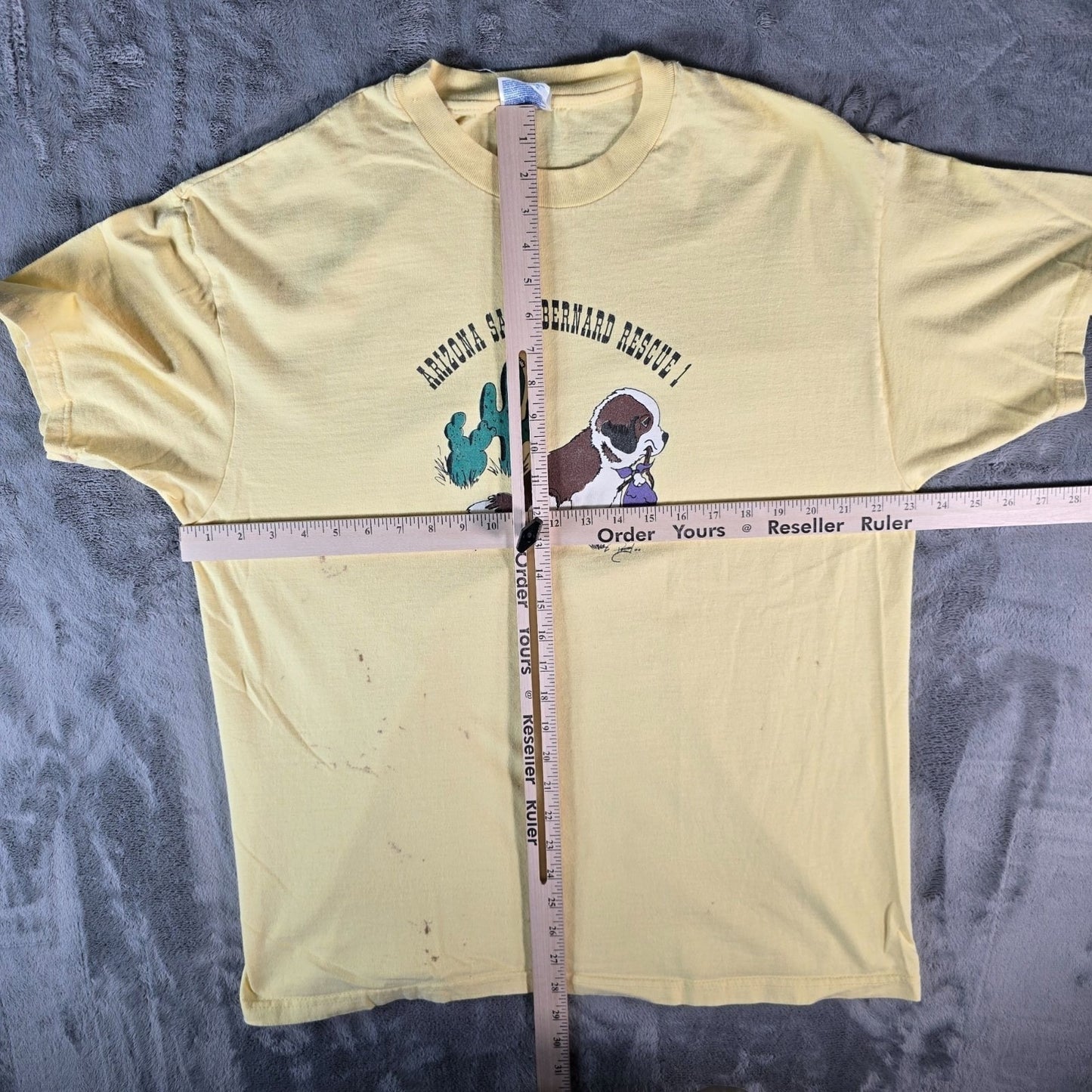 Distressed Vintage Y2K Hanes Beefy-T Arizona Saint Bernard Rescue 1 T-Shirt (XL)
