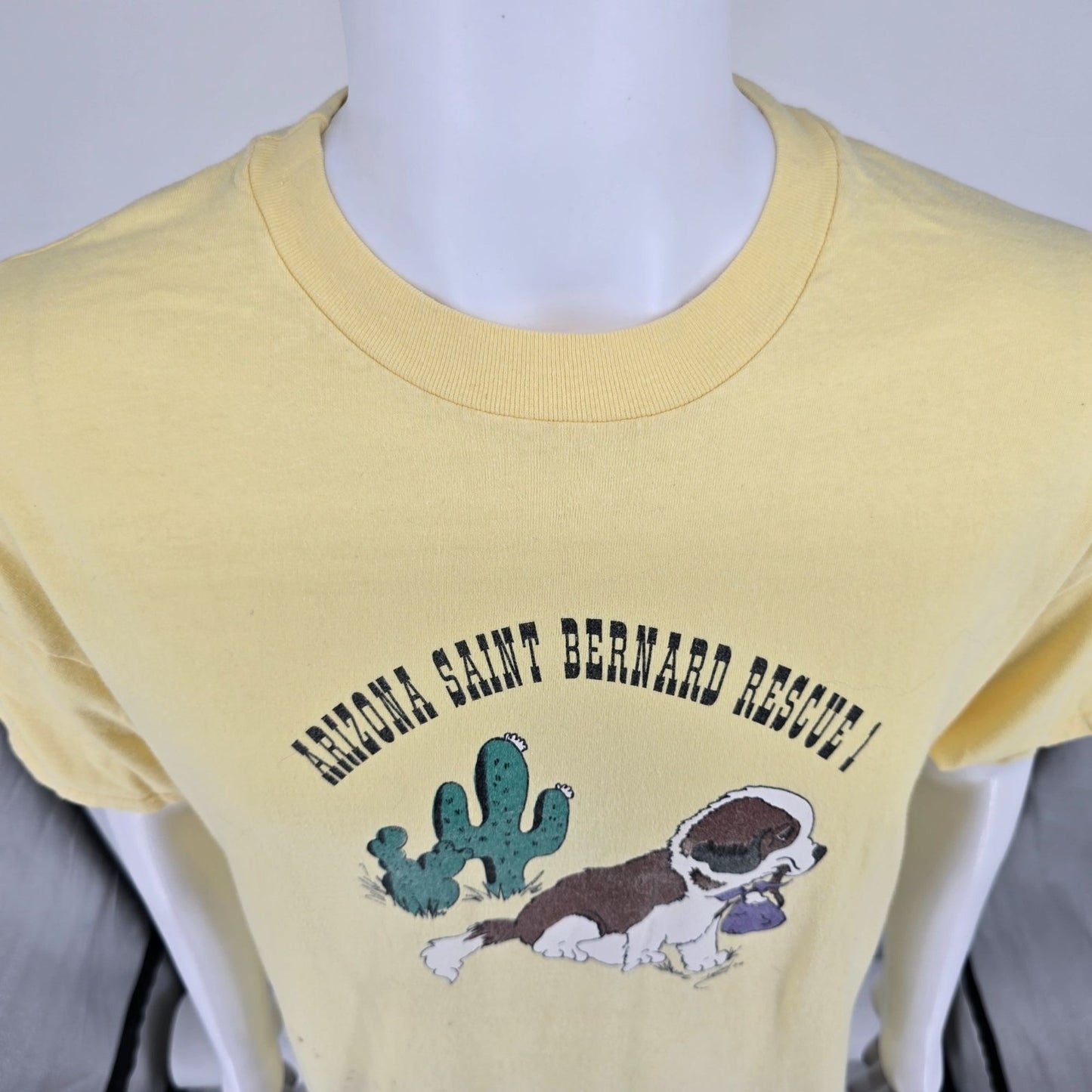 Distressed Vintage Y2K Hanes Beefy-T Arizona Saint Bernard Rescue 1 T-Shirt (XL)