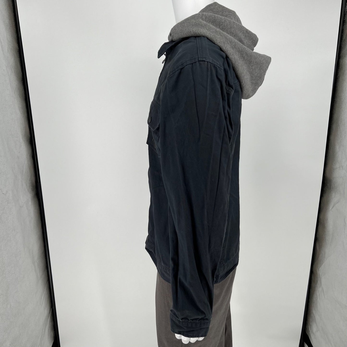 Quiksilver Men's Blue/Gray Canvas Utility Workwear Hooded Jacket (M/L)