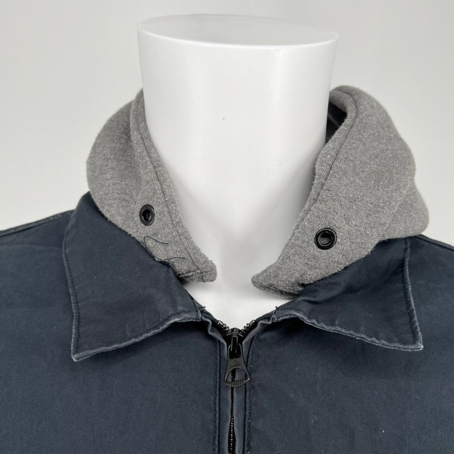 Quiksilver Men's Blue/Gray Canvas Utility Workwear Hooded Jacket (M/L)