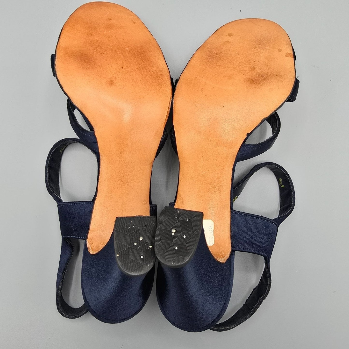 Vintage 1970s Adam Burke for Miller's Navy Satin Strappy Slingback Sandals -6.5M