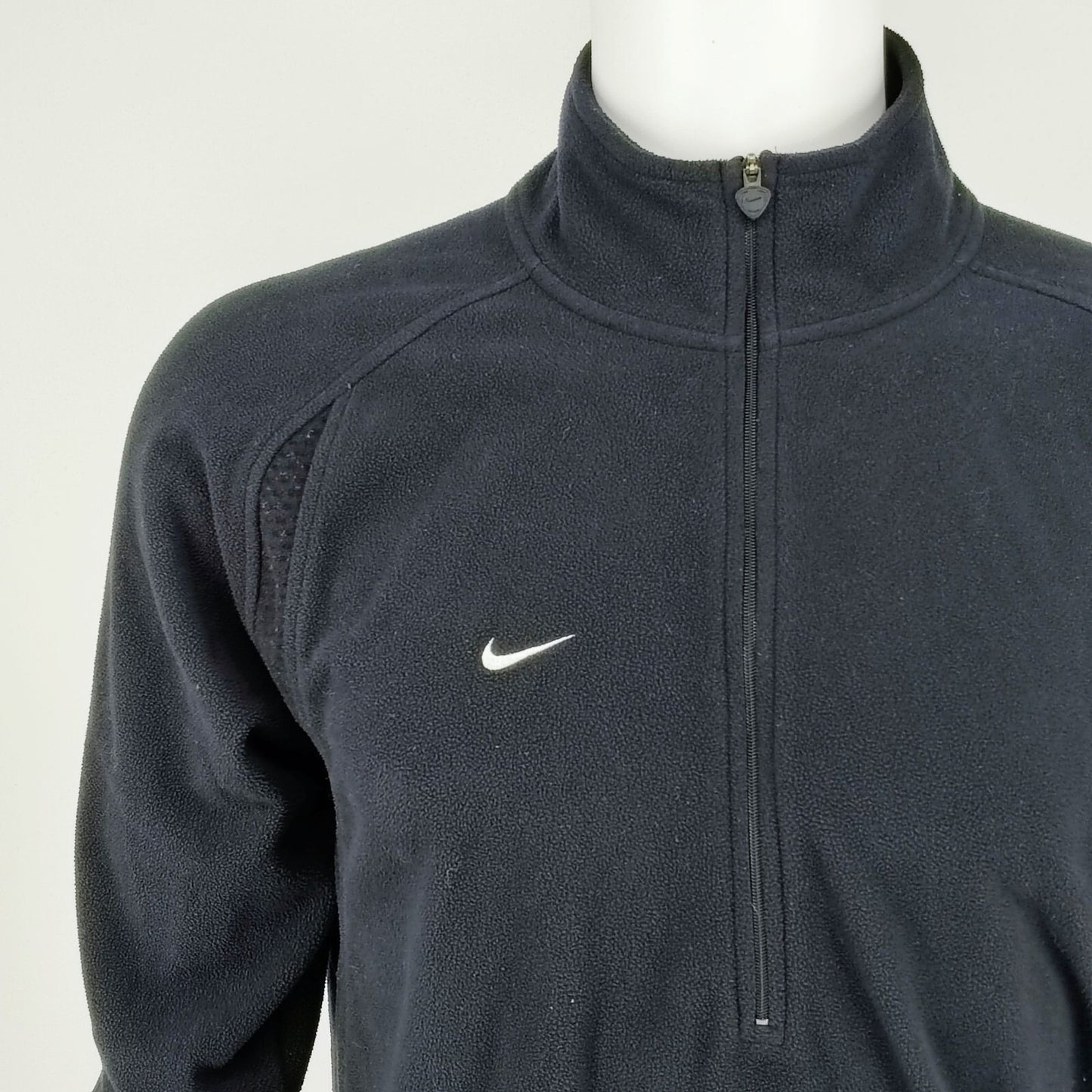 Nike Team Fit THERMA Y2K Mens Black Fleece Half-Zip Logo Track Jacket (Small)