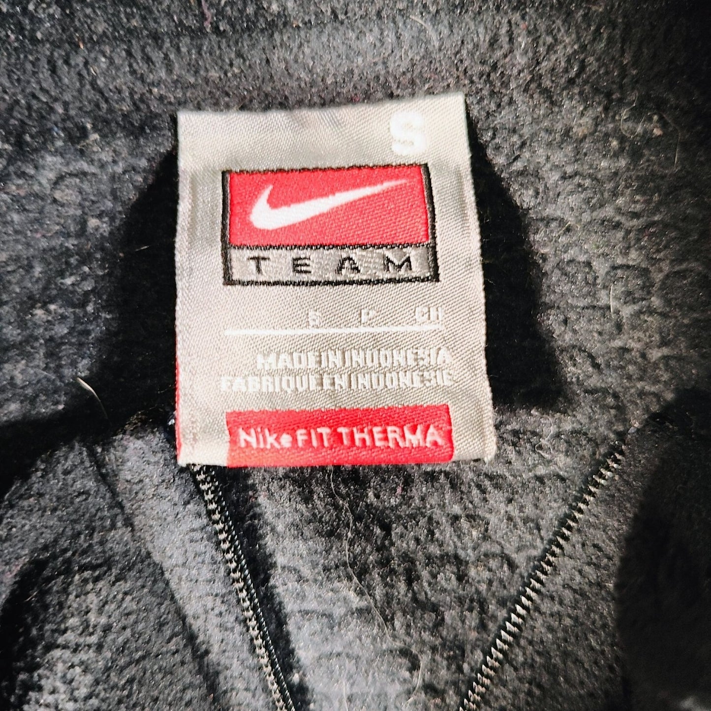 Nike Team Fit THERMA Y2K Mens Black Fleece Half-Zip Logo Track Jacket (Small)