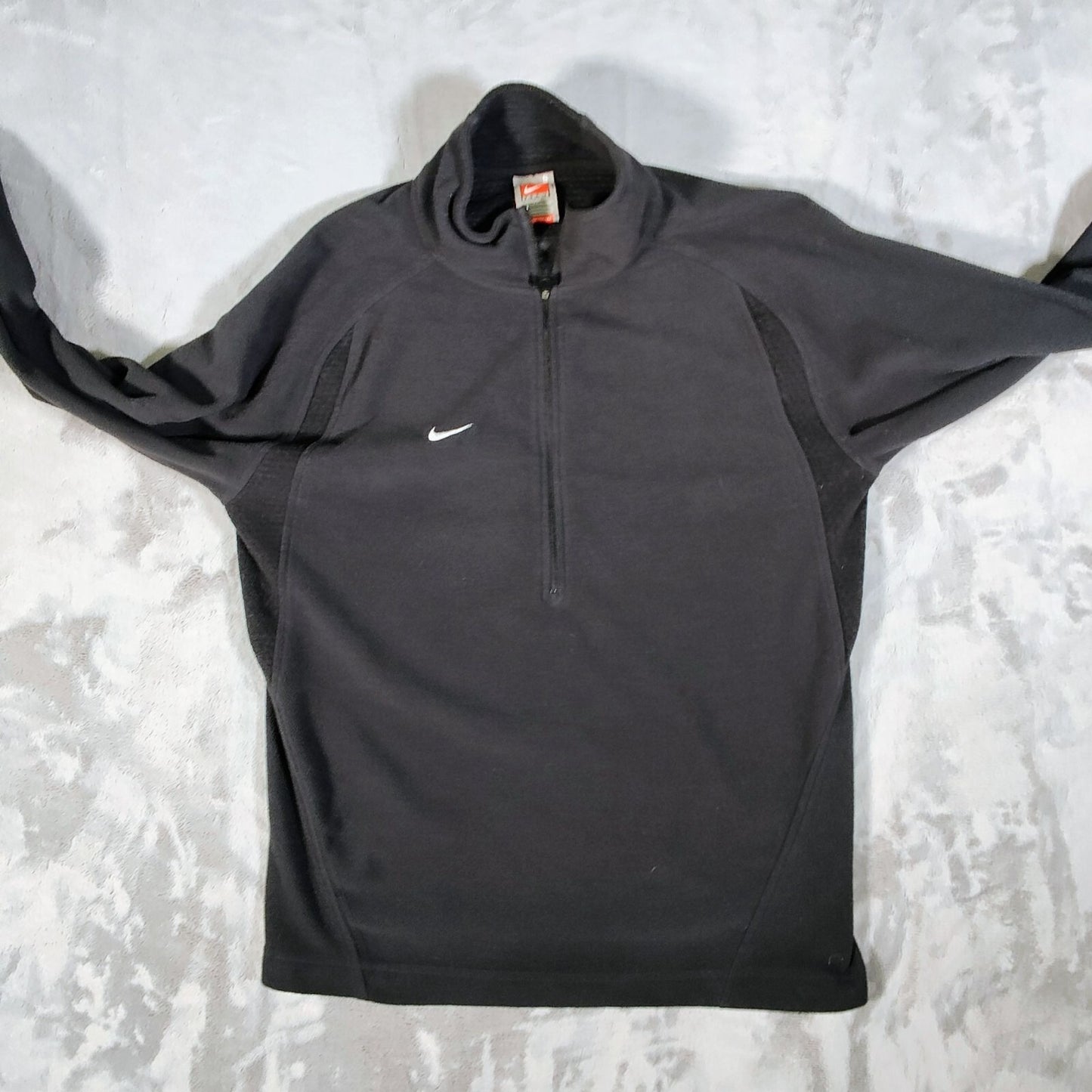 Nike Team Fit THERMA Y2K Mens Black Fleece Half-Zip Logo Track Jacket (Small)