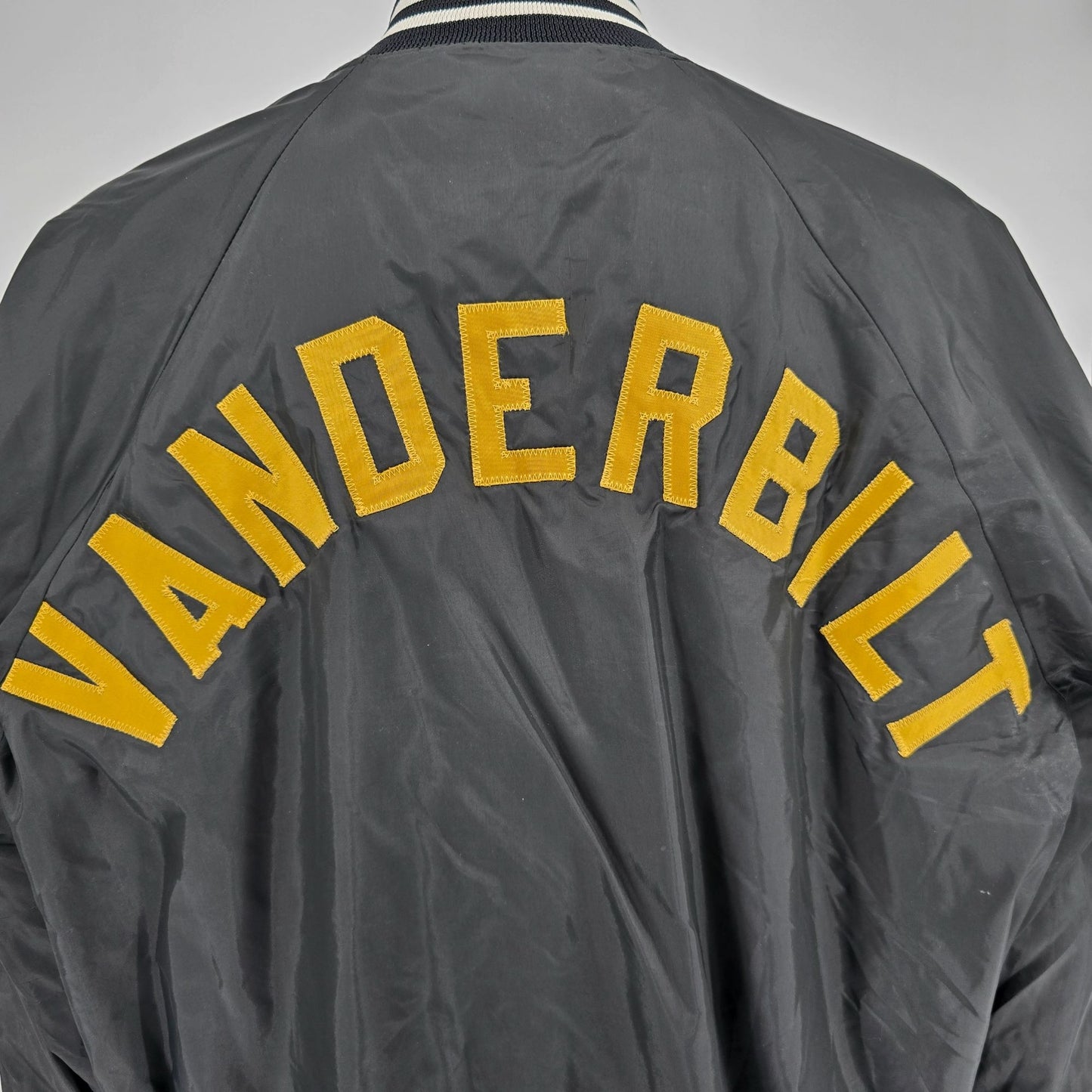 Vintage 1990s Hartwell Vanderbilt University Nylon Satin Bomber Jacket (XL)