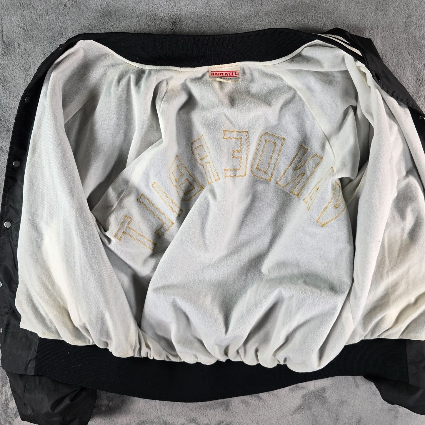 Vintage 1990s Hartwell Vanderbilt University Nylon Satin Bomber Jacket (XL)