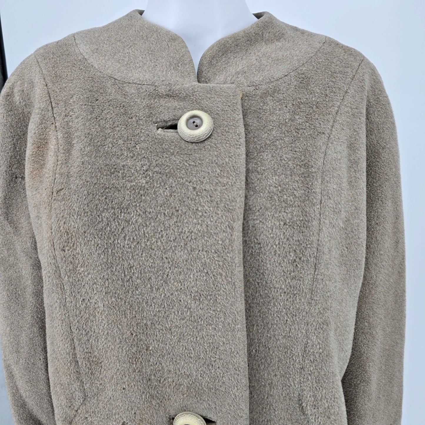 Distressed Vintage 1960s Diamond's Phoenix Forstmann's Wool Coat (Women's XL)