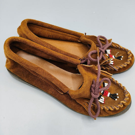 Minnetonka Moccasin Thunderbird Women's Brown Suede Loafers (US 5) *No insoles