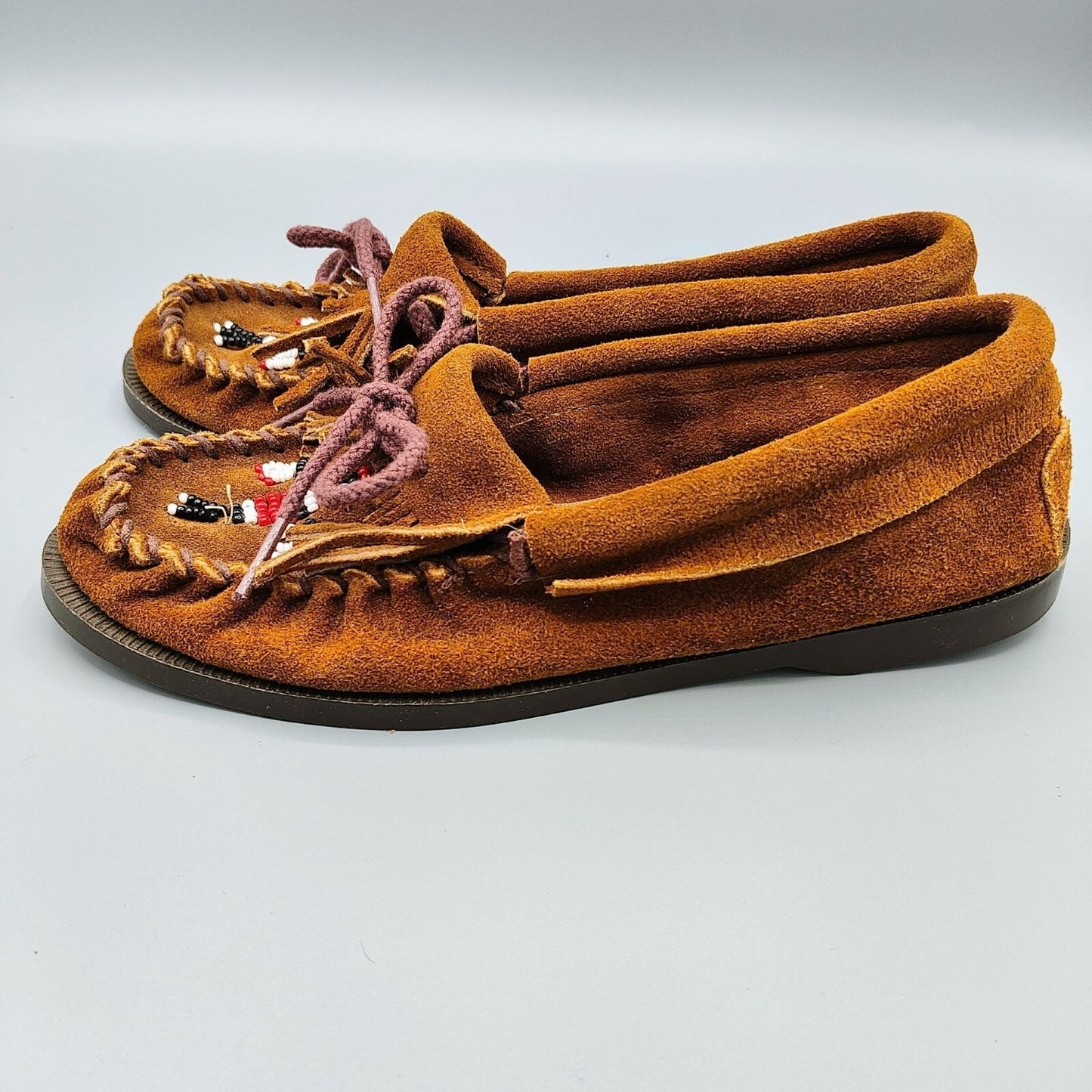 Minnetonka Moccasin Thunderbird Women's Brown Suede Loafers (US 5) *No insoles