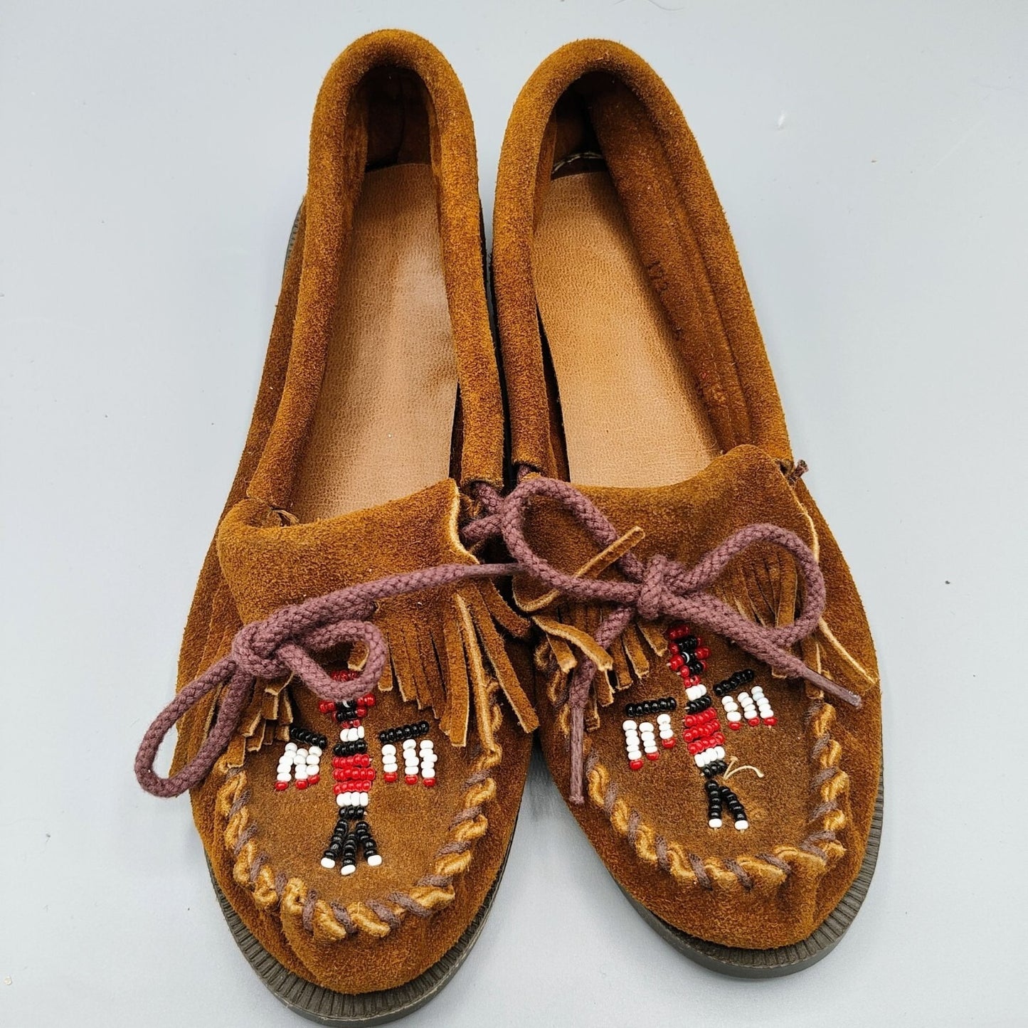 Minnetonka Moccasin Thunderbird Women's Brown Suede Loafers (US 5) *No insoles