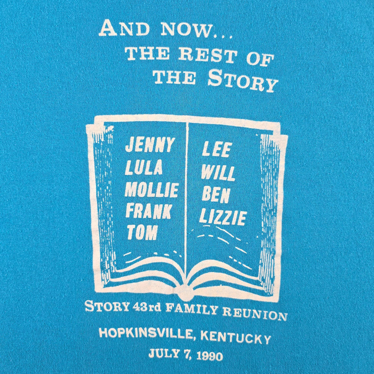 Vintage 1990 Selec-T Story 43rd Family Reunion Hopkinsville Kentucky T-Shirt (L)