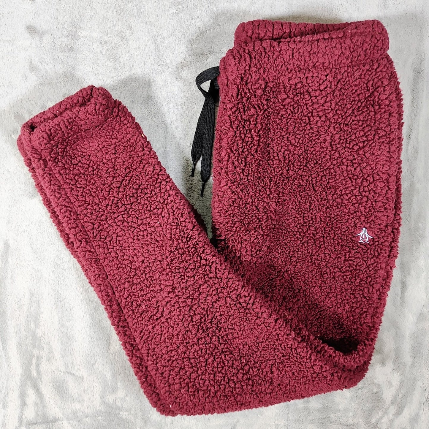 Original Penguin by Munsingwear Red Sherpa Fleece Mens Pajama Pants (Size Small)