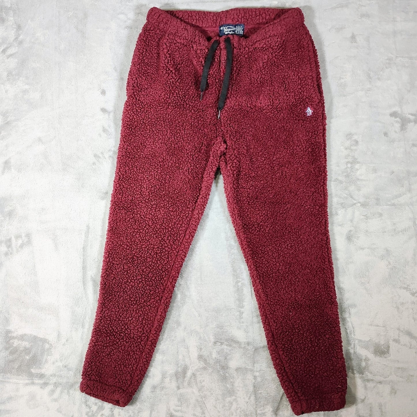 Original Penguin by Munsingwear Red Sherpa Fleece Mens Pajama Pants (Size Small)