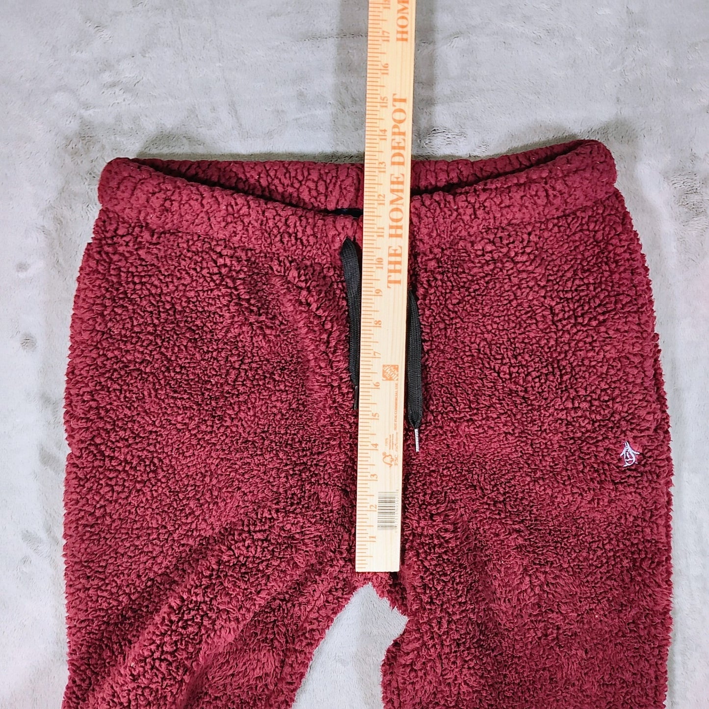 Original Penguin by Munsingwear Red Sherpa Fleece Mens Pajama Pants (Size Small)