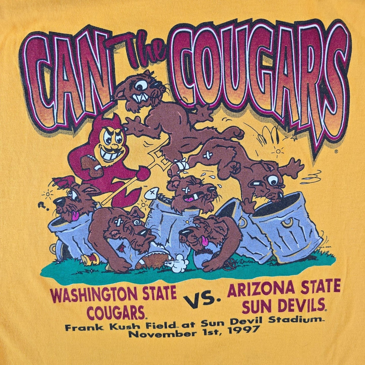 Vintage 1997 Washington State vs. Arizona State College Football T-Shirt (XL)