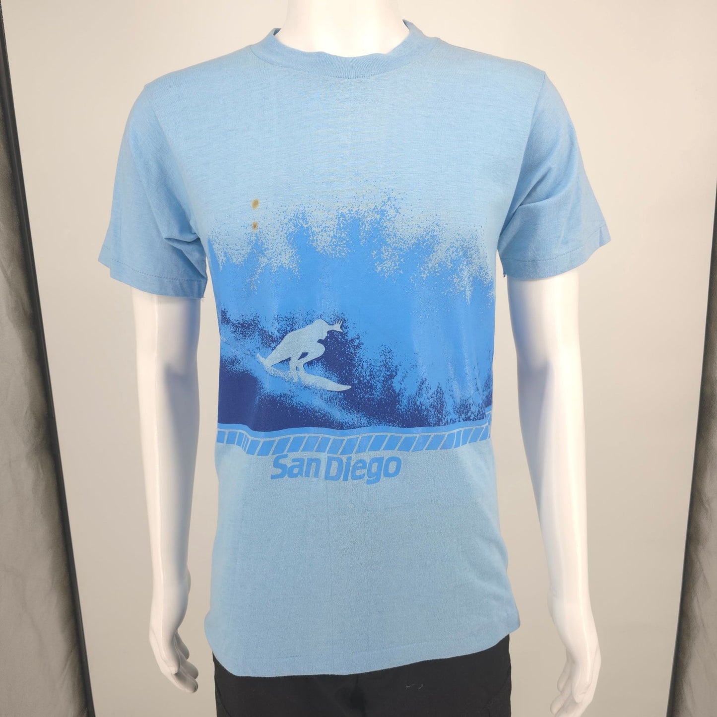 Vintage 1980s Power-T Hogenson San Diego Wrap Around Surf Graphic T-Shirt (S/M)