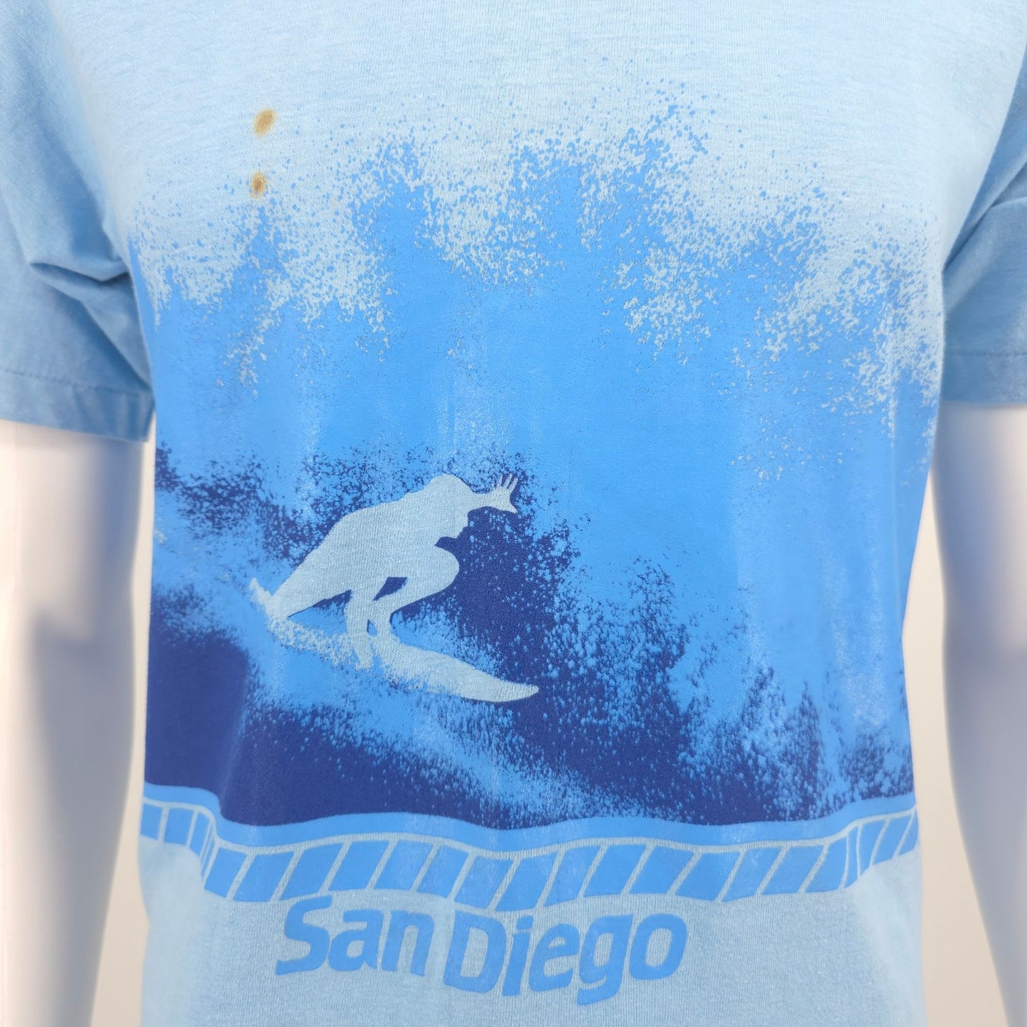 Vintage 1980s Power-T Hogenson San Diego Wrap Around Surf Graphic T-Shirt (S/M)