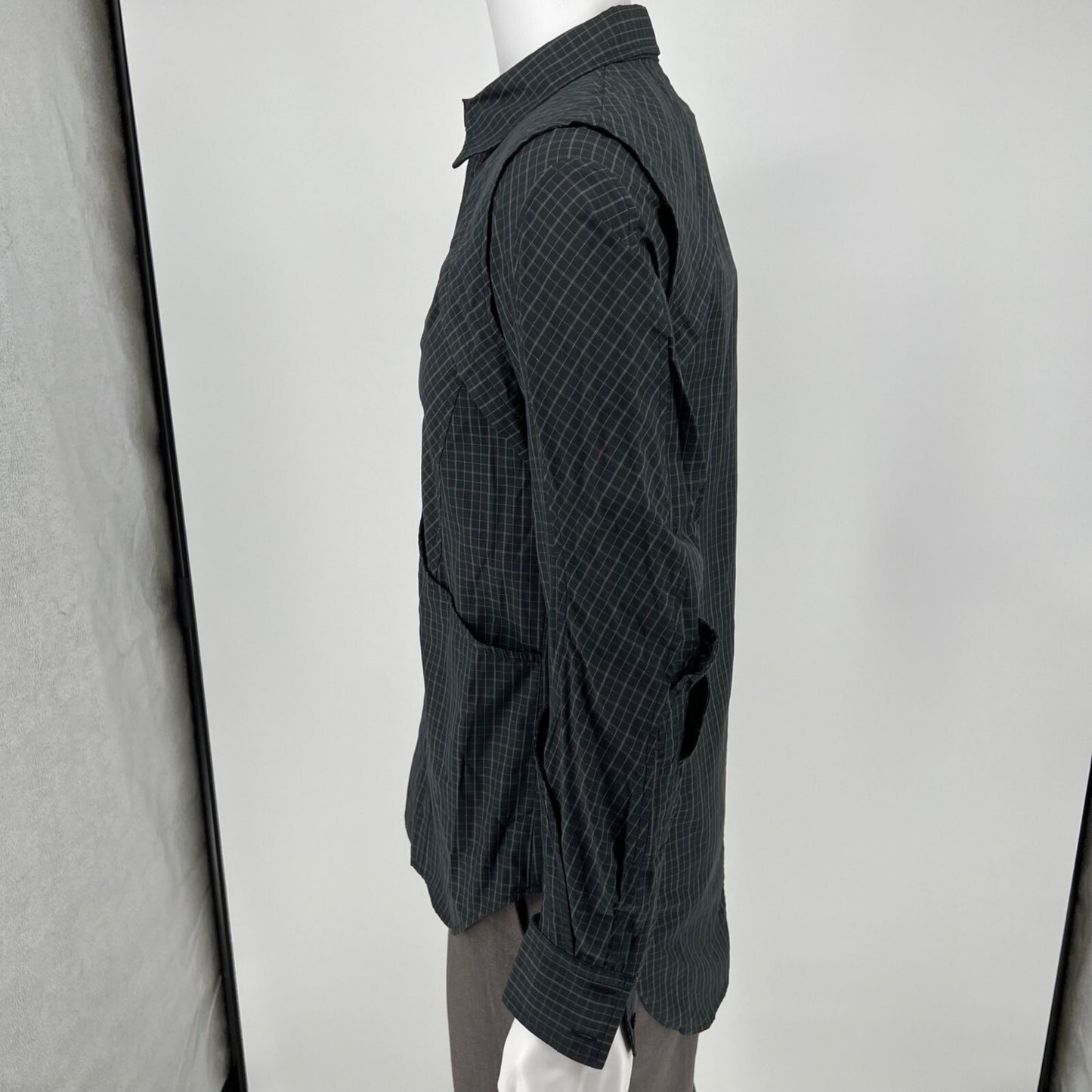 Christian Dada Masanori Morikawa Men's Black Layered Check Shirt (Size 34/XS)