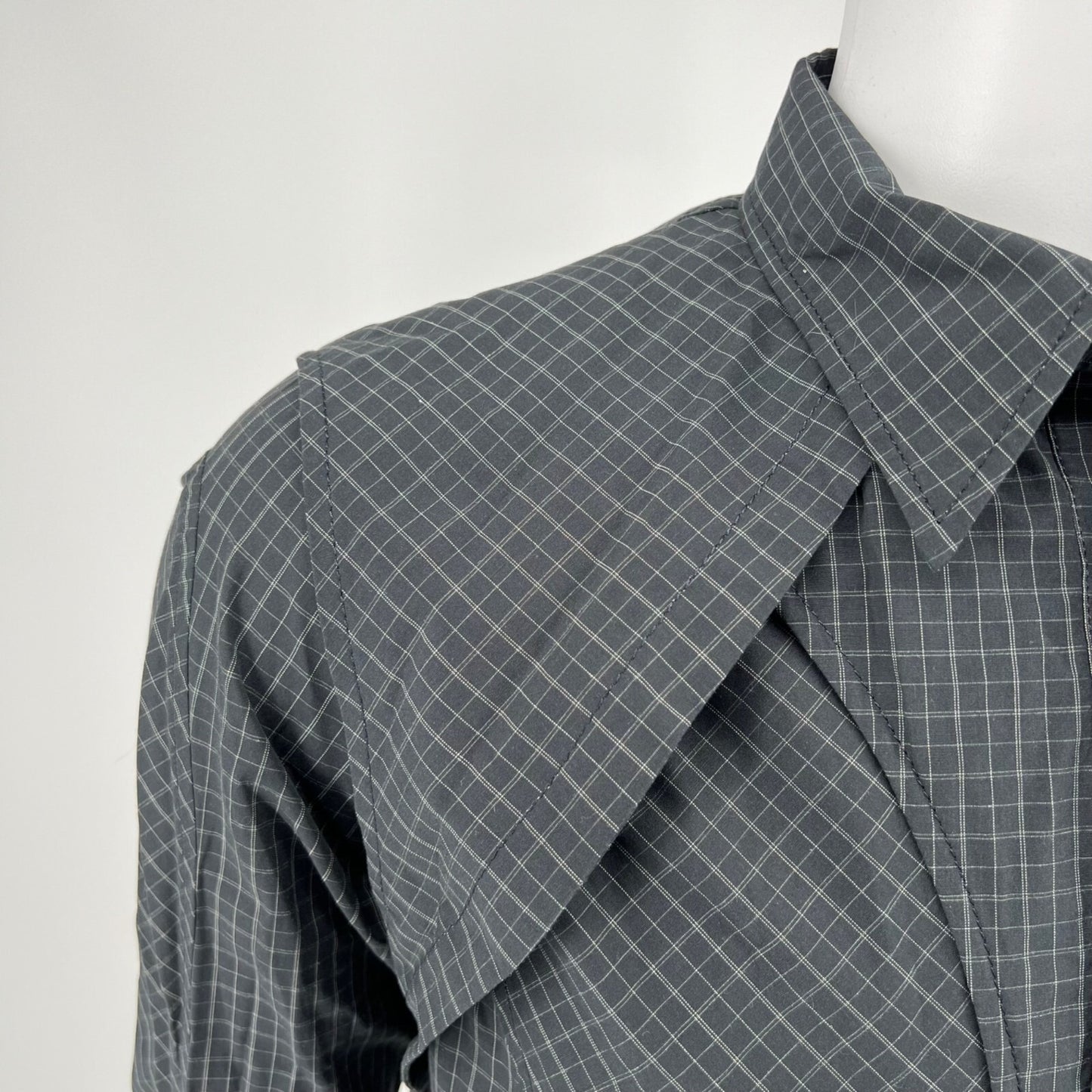 Christian Dada Masanori Morikawa Men's Black Layered Check Shirt (Size 34/XS)