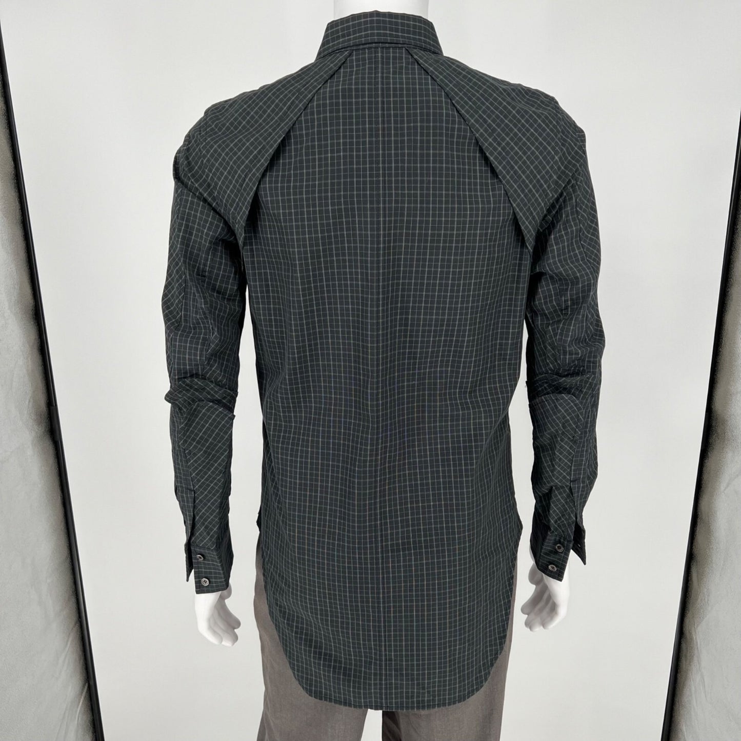 Christian Dada Masanori Morikawa Men's Black Layered Check Shirt (Size 34/XS)