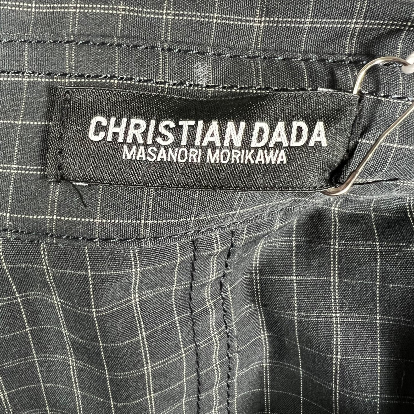 Christian Dada Masanori Morikawa Men's Black Layered Check Shirt (Size 34/XS)