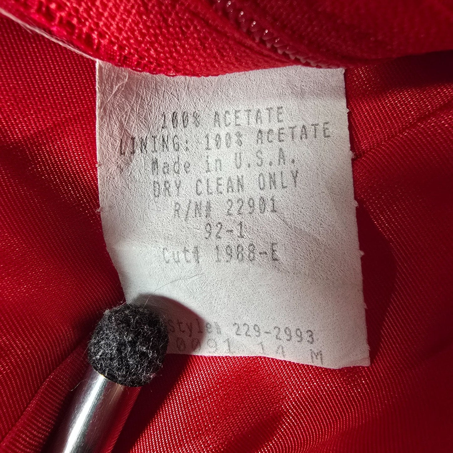 Vintage 1980s Bonnell Dress Co. Red Puff Sleeve Taffeta Prom Dress (M) *Fair
